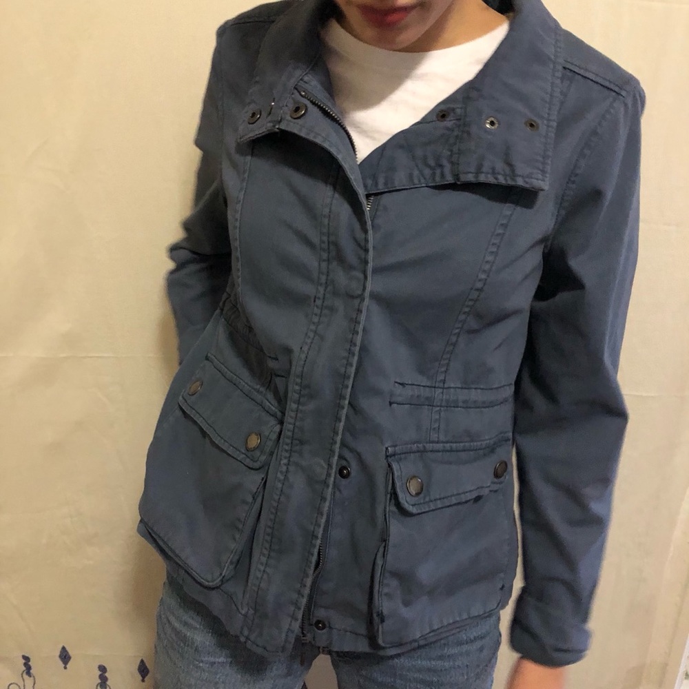 SHOP CLOSING Creamy Steel Blue Utility Jacket